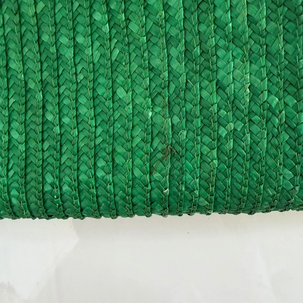 Vintage‎ Woven Green Straw Clutch